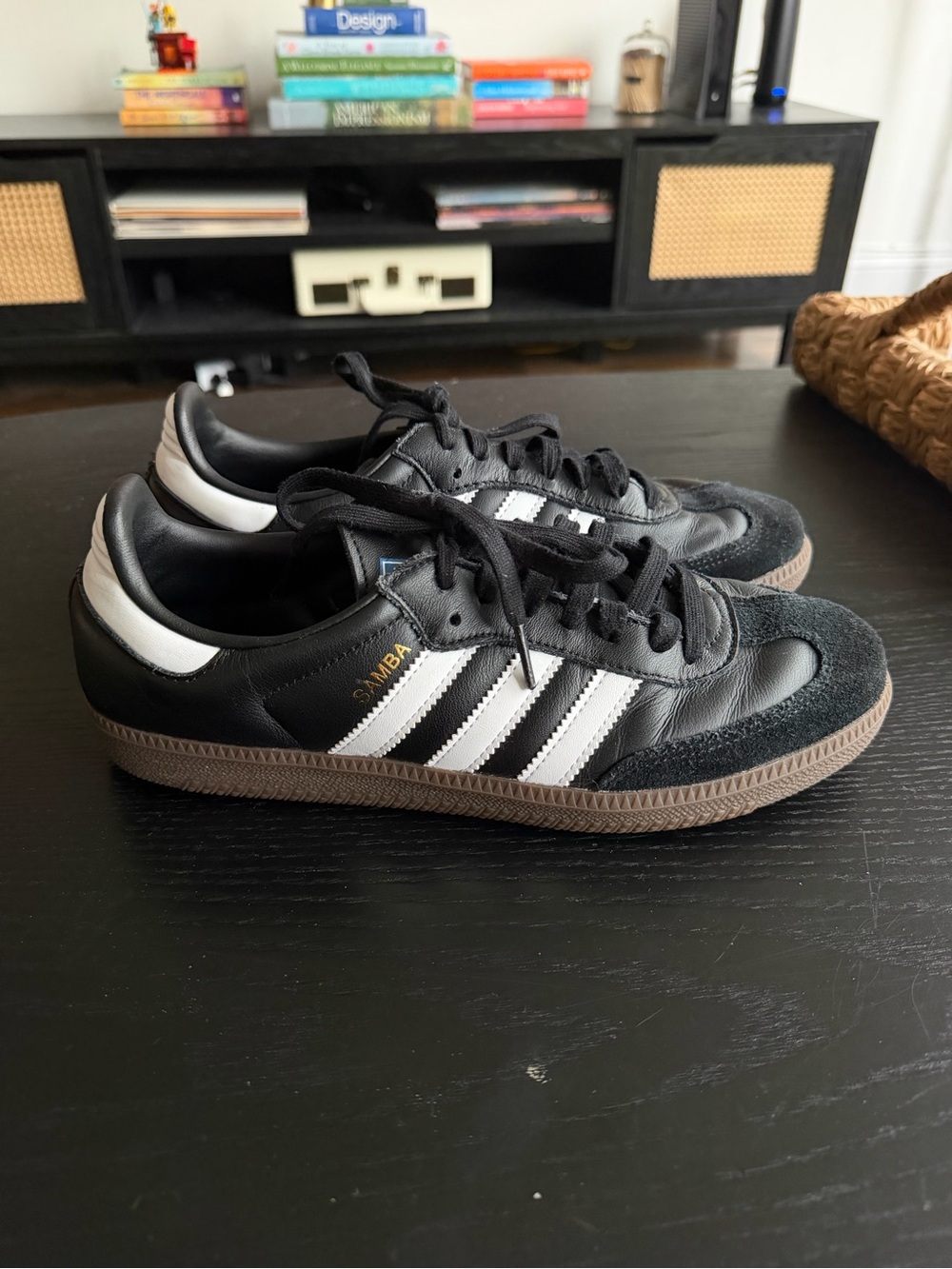 adidas Samba Black, White & Gum Low-Top Sneakers
